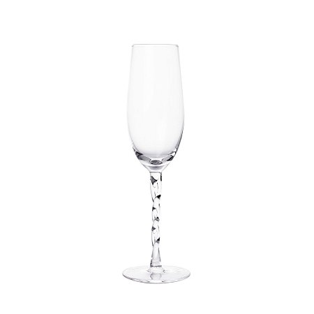 CJ DE TACAS EM VIDRO COM HASTE TRANCADA TRANSPARENTE 6PCS - 220ML