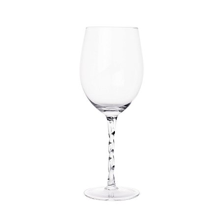 CJ DE TACAS EM VIDRO COM HASTE TRANCADA TRANSPARENTE 6PCS - 580ML