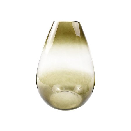 VASO DECORATIVO EM VIDRO COM DEGRADE FUME E TRANSPARENTE