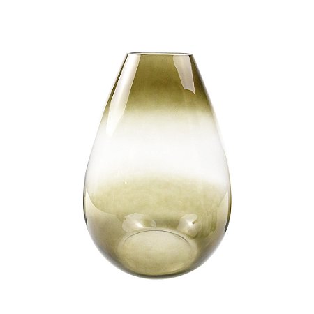 VASO DECORATIVO EM VIDRO COM DEGRADE FUME E TRANSPARENTE