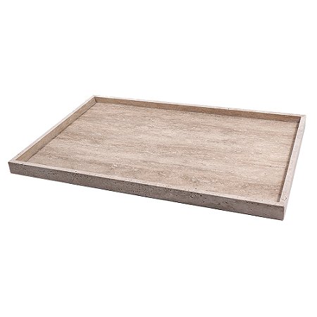 BANDEJA DECORATIVA EM PEDRA BEGE 40,00CM X 60,00CM X 3,00CM