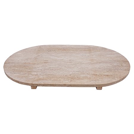BANDEJA DECORATIVA EM PEDRA BEGE 40,00CM X 60,00CM X 3,00CM