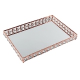 BANDEJA DE METAL ESPELHADA ROSE GOLD