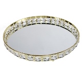 BANDEJA DE METAL ESPELHADA DOURADO