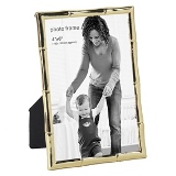 PORTA RETRATO EM METAL E VIDRO DOURADO