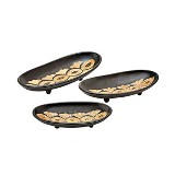 CONJUNTO DE PECAS DE CERAMICA PRETA- 3 PCS