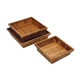 CJ DE BANDEJAS DE BAMBU- QUADRADA- 3 PCS