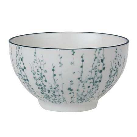 CJ DE BOWLS DE CERAMICA BRANCA E AZUL 4PCS