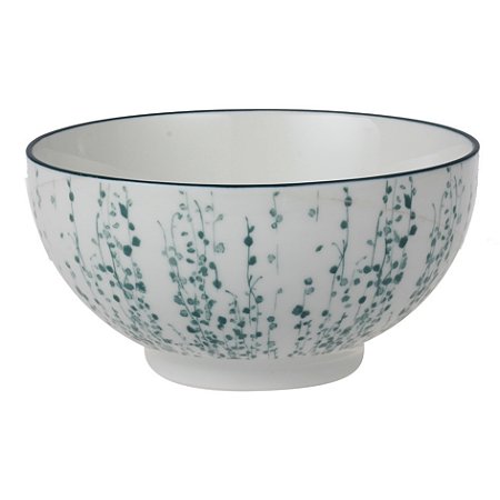 CJ DE BOWLS DE CERAMICA BRANCA E AZUL 4PCS