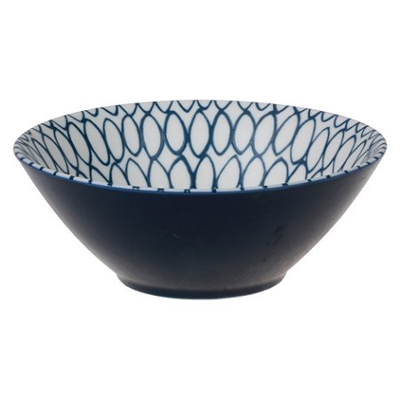 CJ DE BOWLS DE CERAMICA PRETO COM ESTAMPA 4PCS