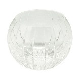 VASO DE CRISTAL OVAL COM ALTO RELEVO DE LINHAS RETAS - 45 CM