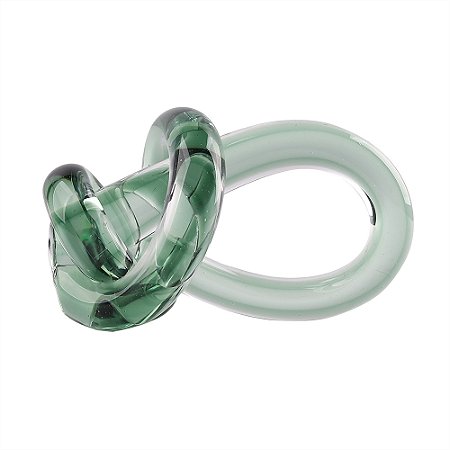 PECA DECORATIVA EM VIDRO DECORACAO DE MESA NO TRANSPARENTE E VERDE