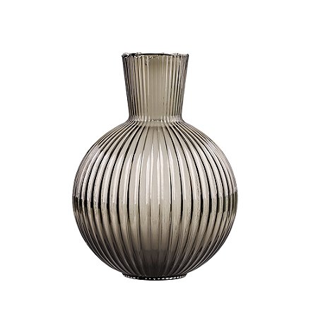 VASO DECORATIVO EM VIDRO FUME