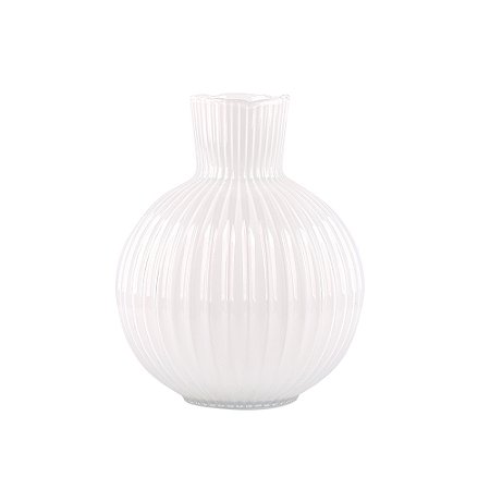 VASO DECORATIVO EM VIDRO BRANCO
