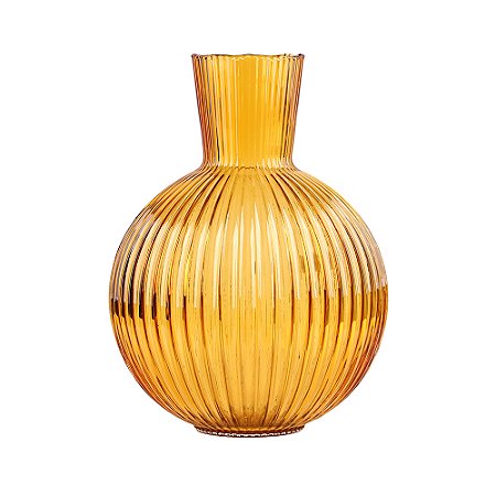 VASO DECORATIVO EM VIDRO AMBAR