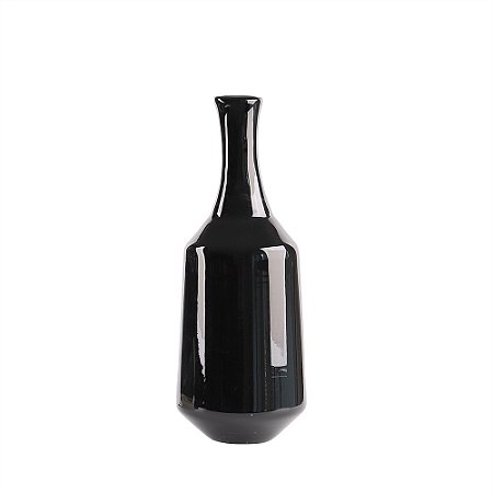 VASO DECORATIVO EM VIDRO PRETO