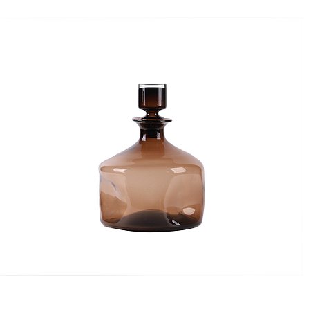 GARRAFA DECORATIVA EM VIDRO MARROM