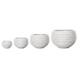 CJ. DE VASOS DE FIBER CLAY CINZA CLARO - 4PCS