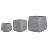 CJ. DE VASOS DE FIBER CLAY CINZA - 3PCS