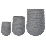 CJ. DE VASOS DE FIBER CLAY CINZA - 3PCS