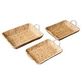 CONJ DE BANDEJAS DE JACINTO NATURAL - 3 PCS
