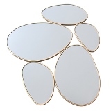 ESPELHO COM MOLDURA DE METAL DOURADO 104CM X 116CM X 2CM