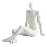 HOMEM DECORATIVO EM CERAMICA BRANCA