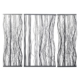 CJ. DE PECAS DECORATIVAS DE PAREDE DE METAL PRETO - 3PCS