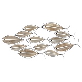 PECA DECORATIVA DE PAREDE DE METAL E MADEIRA MARROM E PRETO