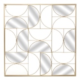 ESPELHO DECORATIVO DE METAL DOURADO