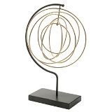 PECA DECORATIVA DE METAL DOURADA E PRETA