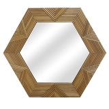 ESPELHO DECORATIVO COM MOLDURA DE MADEIRA MARROM
