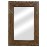 ESPELHO DECORATIVO COM MOLDURA DE MADEIRA MARROM