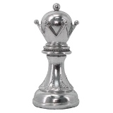 PECA DECORATIVA REI DE RESINA PRATEADA