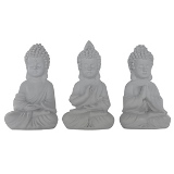 CJ DE PECAS DECORATIVAS EM RESINA BRANCO 3PCS