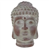 PECA DECORATIVA CABECA DE BUDHA EM RESINA MARROM
