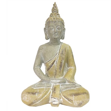 BUDDHA DECORATIVO DE RESINA BEGE
