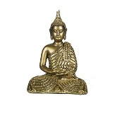 ESTATUETA DE RESINA DE BUDDHA SENTADO DOURADA