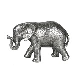 ELEFANTE DE RESINA PRATEADO