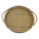 BANDEJA DE RATTAN BEGE