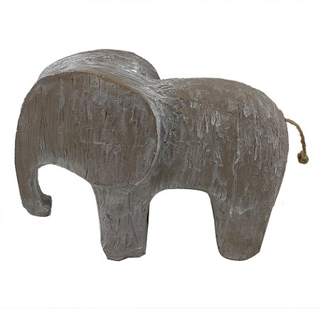 ELEFANTE DECORATIVA DE RESINA MARROM