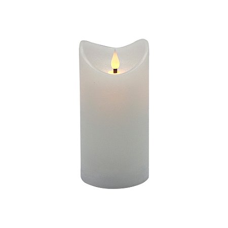 VELA DECORATIVA COM LED EM CERA COR BRANCA