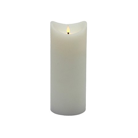 VELA DECORATIVA COM LED EM CERA COR BRANCA