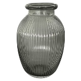 VASO DE VIDRO TRANSPARENTE FUME 13,5CM X 13,5CM X 21CM