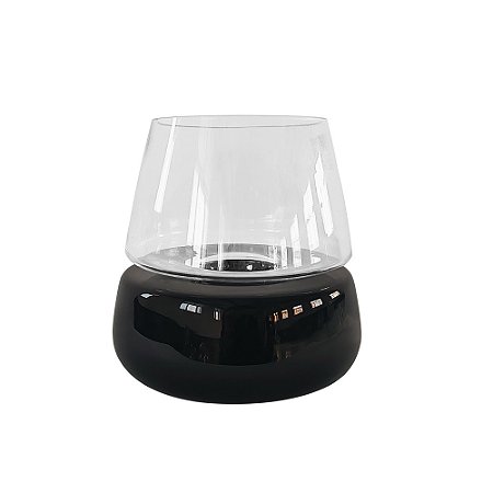CASTICAL EM VIDRO PRETO E TRANSPARENTE
