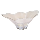 FRUTEIRA DE VIDRO BRANCO MURANO 37CM X 26CM X 17CM
