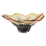 FRUTEIRA DE VIDRO AMBAR E PRETO 37CM X 27CM X 19CM