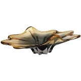 FRUTEIRA DE VIDRO AMBAR E PRETO 41CM X 26CM X 14CM