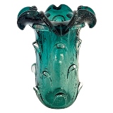 VASO DE VIDRO VERDE - MURANO 21CM X 21CM X 30CM