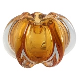 VASO DE VIDRO AMBAR - MURANO 18CM X 18CM X 12CM